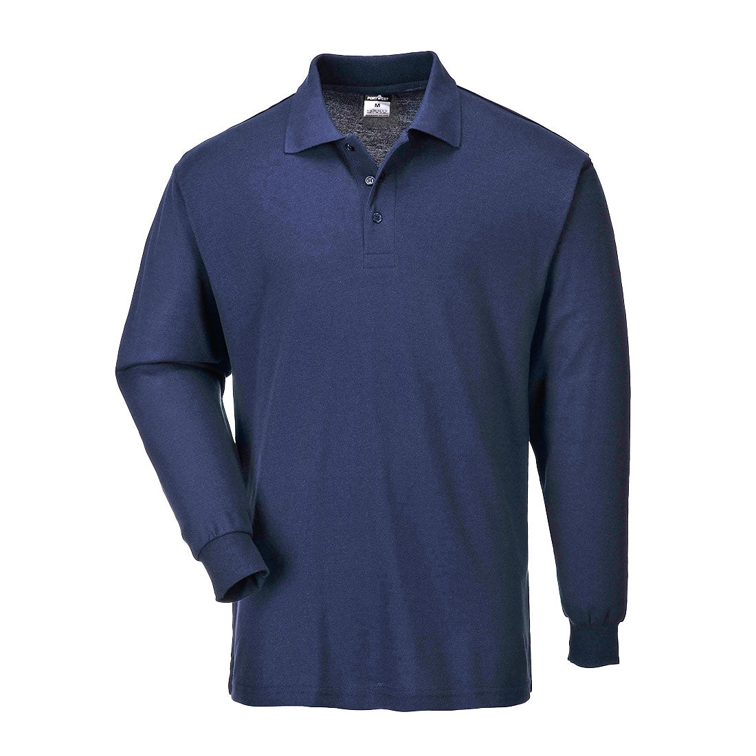 Portwest Genoa Long Sleeved Polo Shirt in Navy