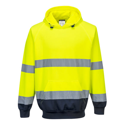 Portwest Hi-Vis Contrast Hoodie in Yellow/Navy
