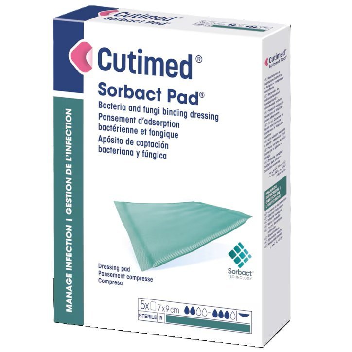 BSN MEDICAL B72161-23 Cutimed Sorbact Pad Sterile 7cm x 9cm Box of 40