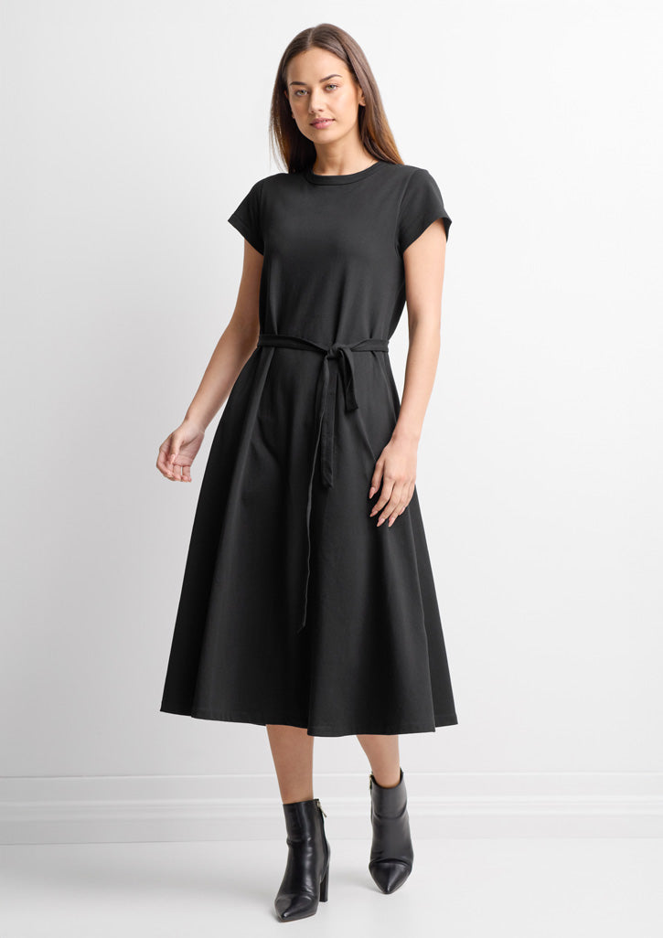BizCollection BBS2605L Womens Grace T-Shirt Midi Dress - Black