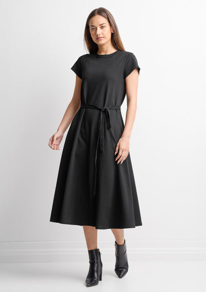 BizCollection BBS2605L Womens Grace T-Shirt Midi Dress - Black
