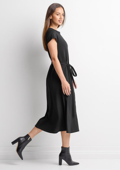 BizCollection BBS2605L Womens Grace T-Shirt Midi Dress - Black