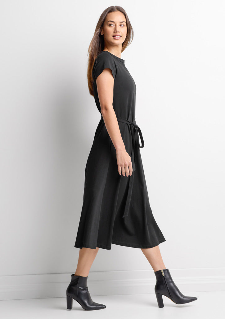 BizCollection BBS2605L Womens Grace T-Shirt Midi Dress - Black