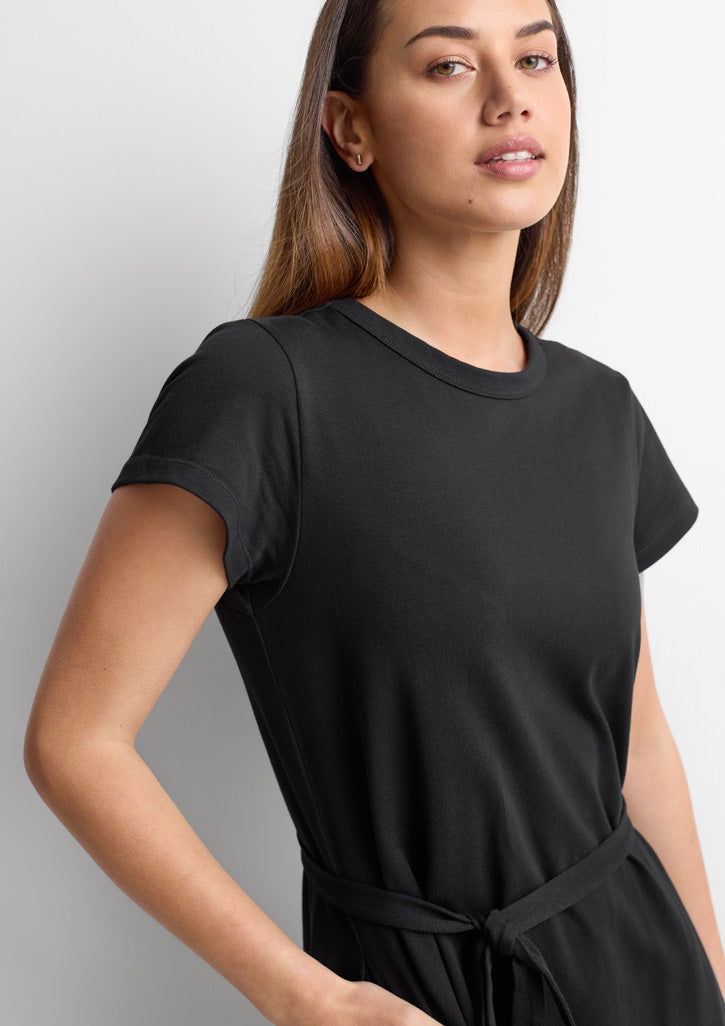 BizCollection BBS2605L Womens Grace T-Shirt Midi Dress - Black