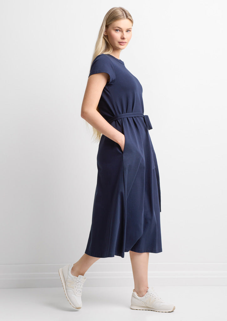 BizCollection BBS2605L Womens Grace T-Shirt Midi Dress - Navy