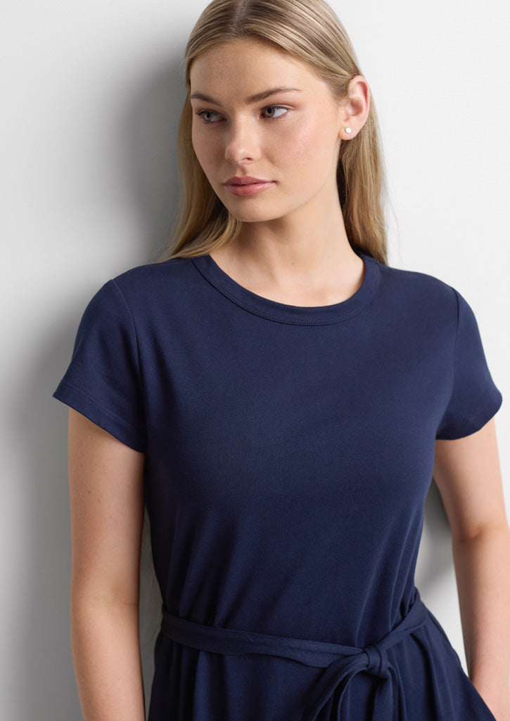 BizCollection BBS2605L Womens Grace T-Shirt Midi Dress - Navy