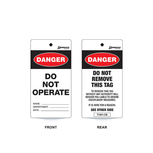 Max Global Products T1001 Danger Do Not Operate, Cardboard, Pack/100 Sign