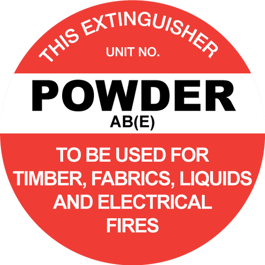 Max Global Products S5224 This Extinguisher: Powder AB(E), Disc Sign