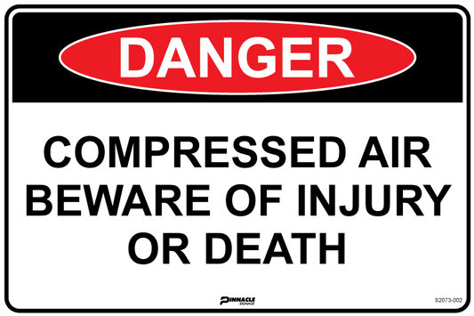 Max Global Products S2073 Danger Compressed Air Beware of Injury Or Death Sign