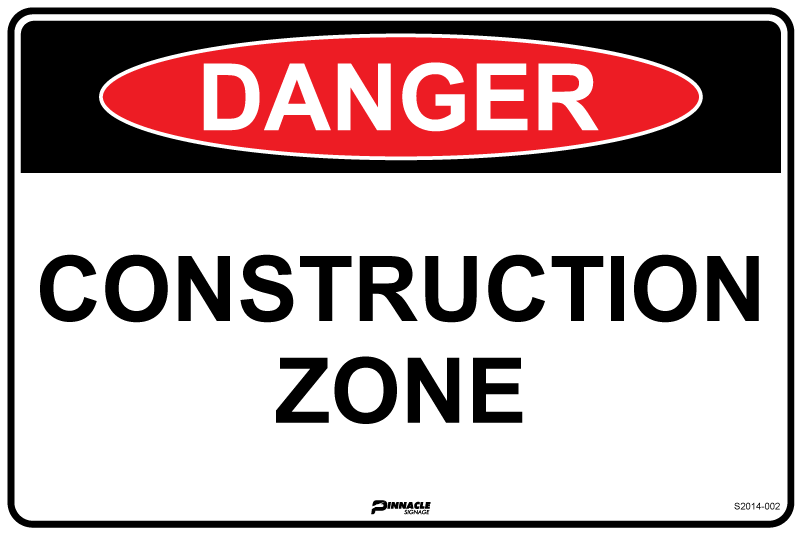 Max Global Products S2014 Danger Construction Zone Sign