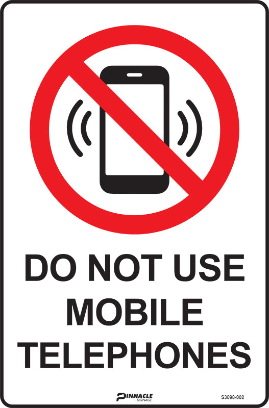 Max Global Products S3098 Do Not Use Mobile Telephones Sign