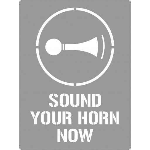 Max Global Products STEN1114 Stencil, Sound Your Horn Now (With Picto) Sign