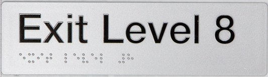 Max Global Products BS080 Sign, Exit Level 8, , Silver/Black PVC