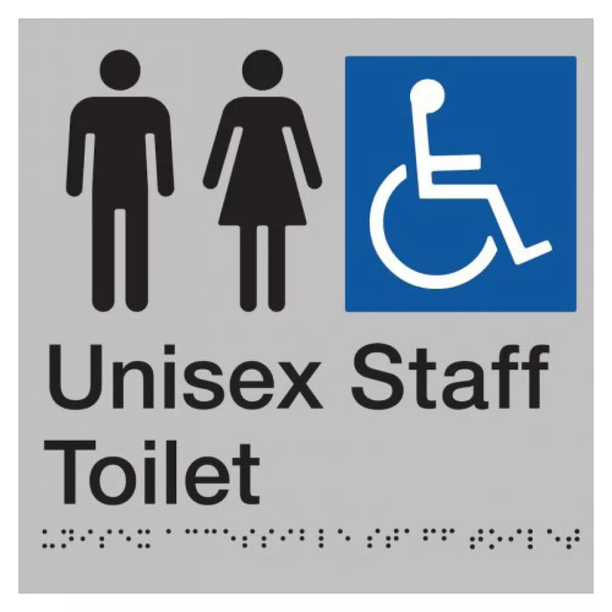 Max Global Products BS043 Sign, Unisex Wheelchair Accessible Staff Toilet, , Blue/White PVC