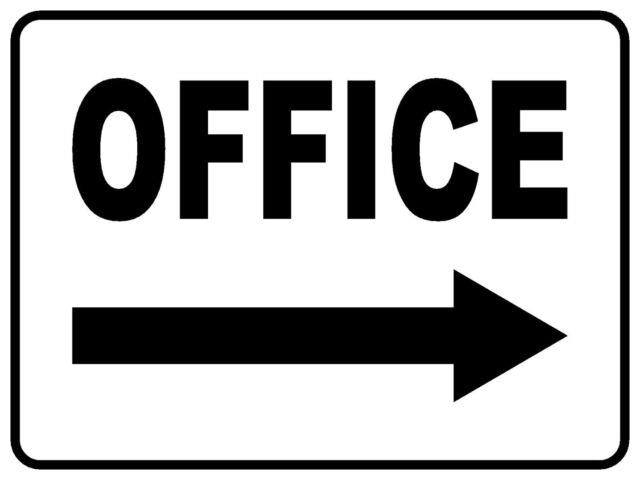 Max Global Products S6393 Office (with Right Arrow) Sign