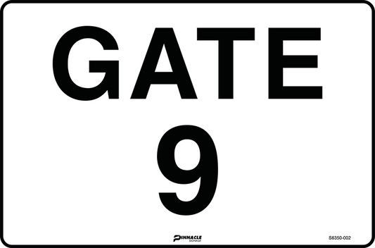 Max Global Products S6350 Gate 9 Sign
