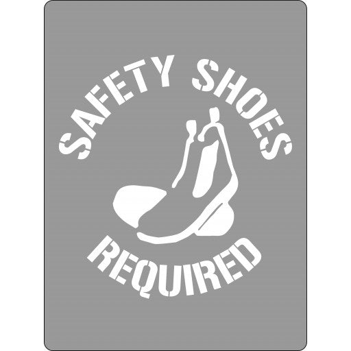 Max Global Products STEN1041 Stencil, Safety Shoes Required (With Picto) Sign