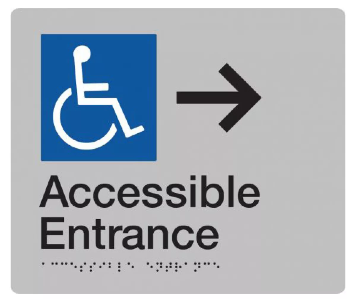 Max Global Products BS063 Sign, Wheelchair Accessible Entrance Right, , Blue/White PVC