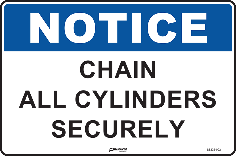 Max Global Products S8222 Notice Chain All Cylinders Securely Sign