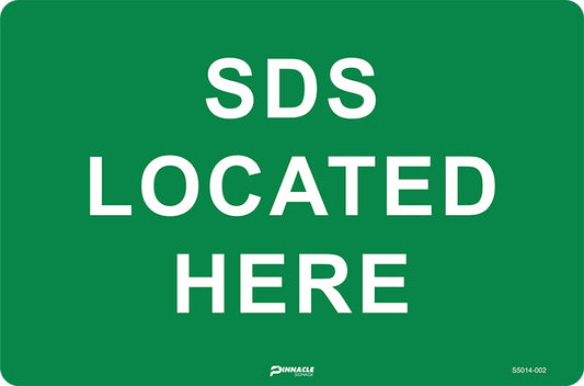 Max Global Products S5014 SDS Located Here Sign