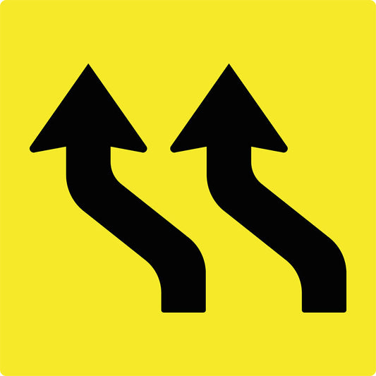Max Global Products MM574 Twin Lane Reverse Left Curve (Symbolic), Multi Message Sign