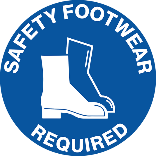 Max Global Products F1091-046 Floor Graphics, , Anti-Slip, Safety Footwear Required, Round Sign