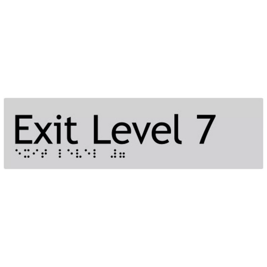 Max Global Products BS079 Sign, Exit Level 7, , Silver/Black PVC