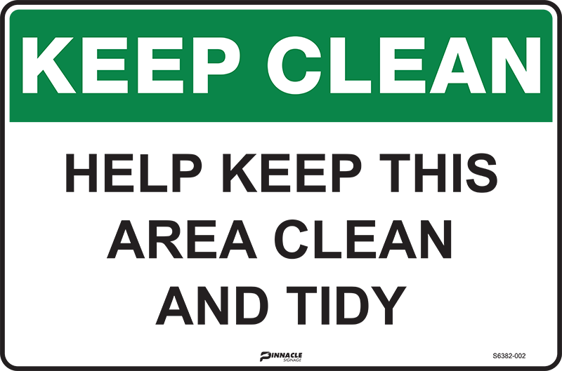 Max Global Products S6382 Keep Clean Help Keep This Area Clean and Tidy Sign