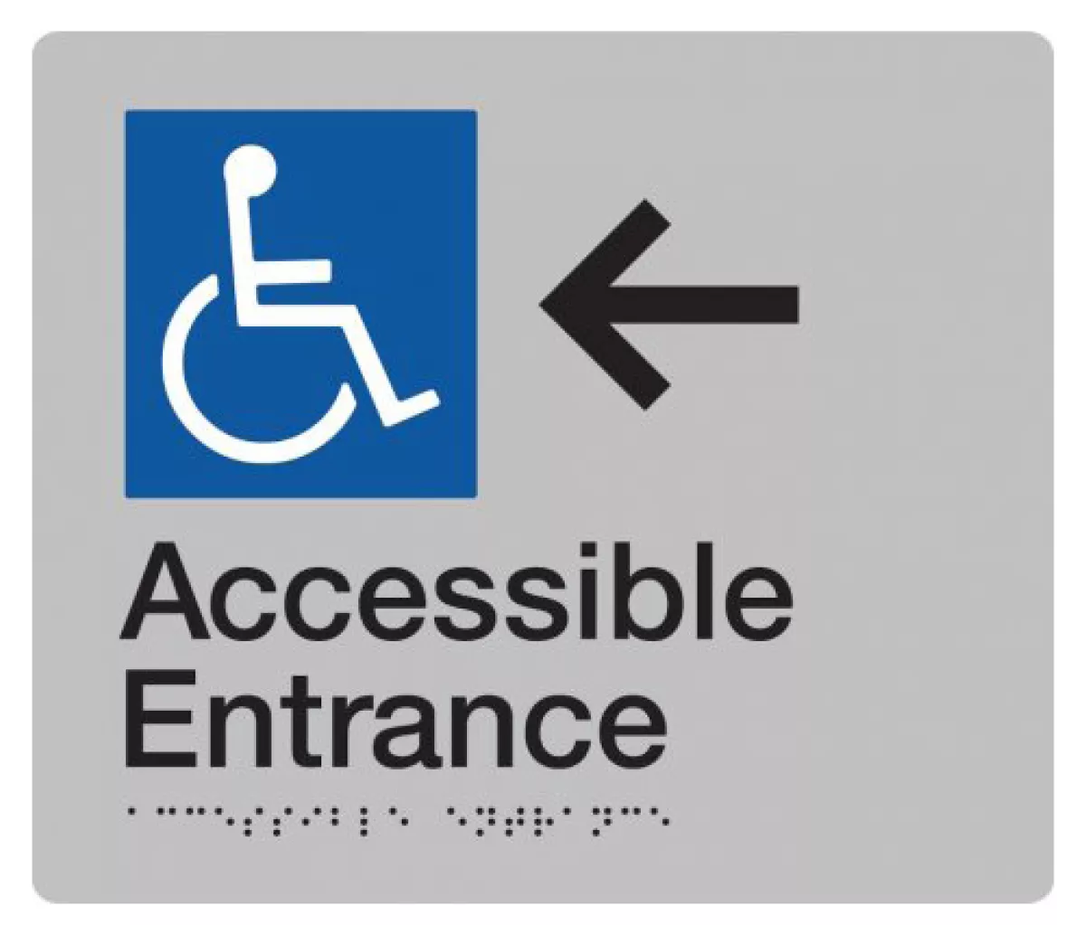 Max Global Products BS062 Sign, Wheelchair Accessible Entrance Left, , Blue/White PVC