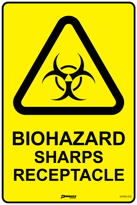 Max Global Products S4089 Biohazard Sharps Receptacle Sign