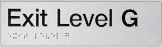 Max Global Products BS072 Sign, Exit Level Ground, , Silver/Black PVC