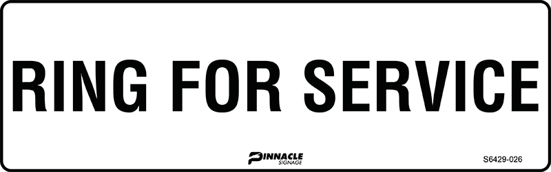 Max Global Products S6429 Ring For Service Sign