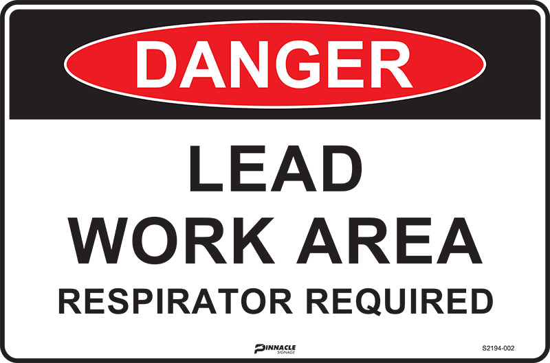 Max Global Products S2194 Danger Lead Work Area, Respirator Required Sign