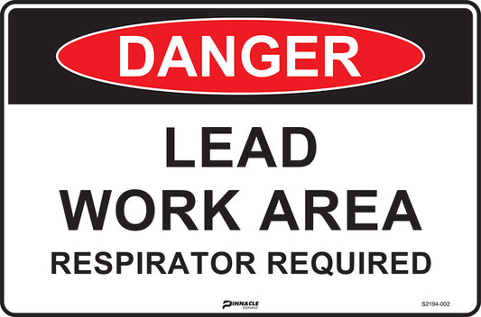 Max Global Products S2194 Danger Lead Work Area, Respirator Required Sign