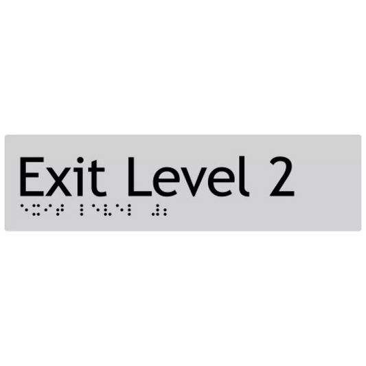 Max Global Products BS074 Sign, Exit Level 2, , Silver/Black PVC