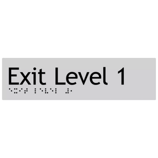 Max Global Products BS073 Sign, Exit Level 1, , Silver/Black PVC