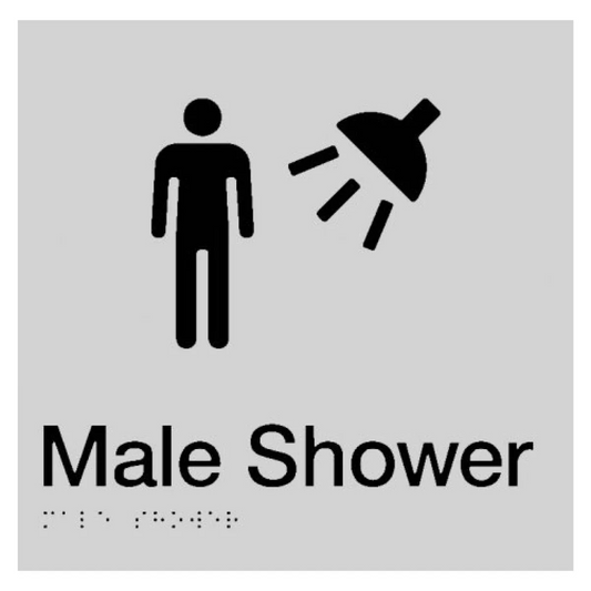 Max Global Products BS030 Sign, Male Shower, , Blue/White PVC