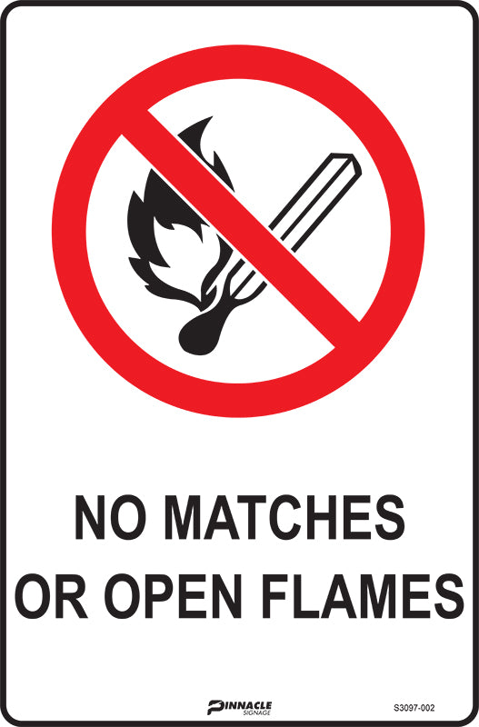 Max Global Products S3097 No Matches Or Open Flames Sign