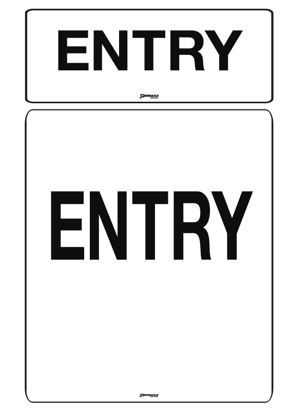Max Global Products S8720 Entry, Black on White Sign
