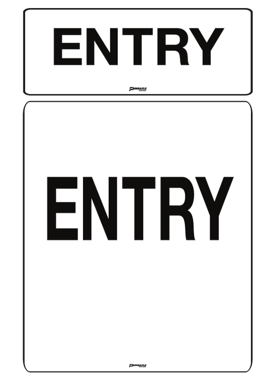 Max Global Products S8720 Entry, Black on White Sign
