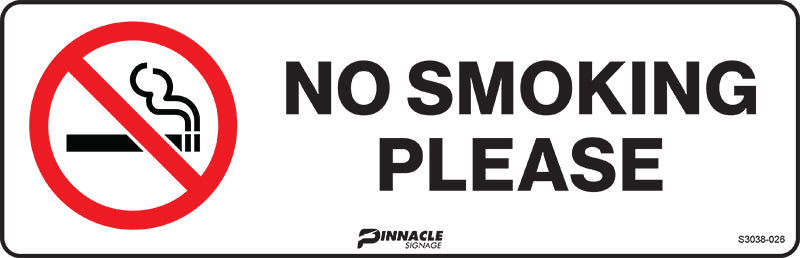 Max Global Products S3038 No Smoking Please Sign