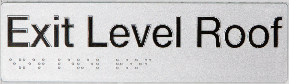 Max Global Products BS083 Sign, Exit Level Roof, , Silver/Black PVC