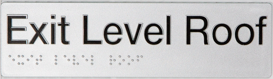 Max Global Products BS083 Sign, Exit Level Roof, , Silver/Black PVC