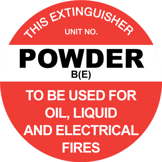 Max Global Products S5225 This Extinguisher: Powder B(E), Disc Sign
