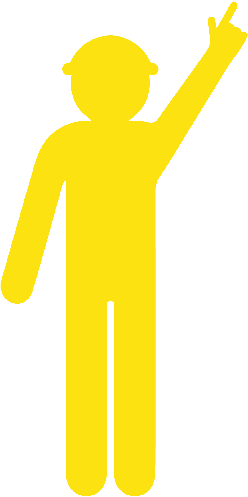 Max Global Products S4110 Yellow Cut Out Worker, Arm Up - Finger Pointing Sign
