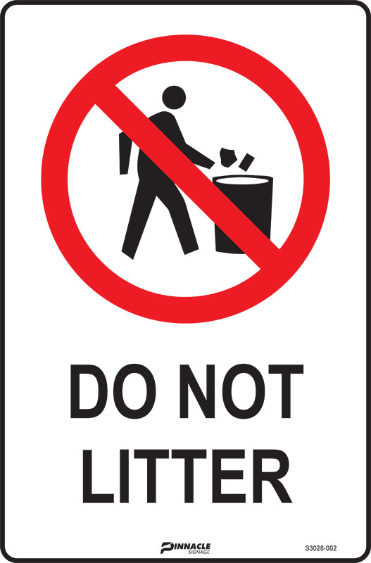 Max Global Products S3028 Do Not Litter Sign