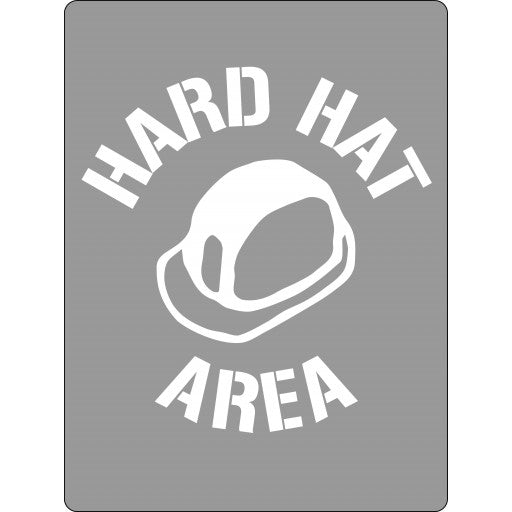 Max Global Products STEN1061 Stencil, Hard Hat Area (With Picto) Sign
