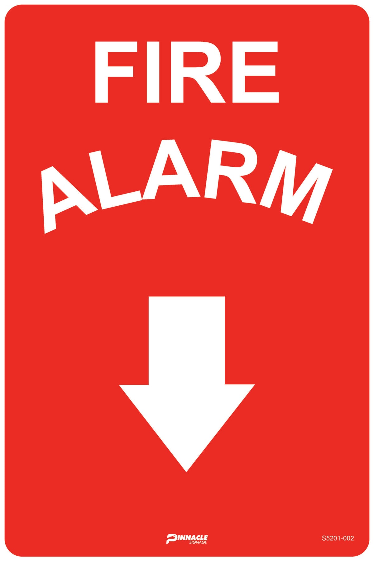 Max Global Products S5201 Fire Alarm (Arrow Down) Sign