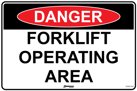 Max Global Products S2065 Danger Forklift Operating Area Sign