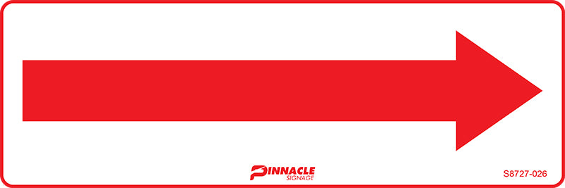 Max Global Products S8727 Arrow, Red on White Sign